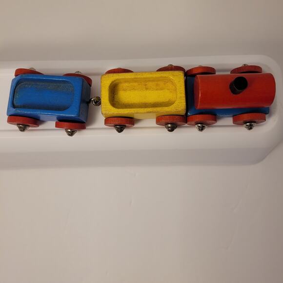 Vintage Toys Lot Of 6 Pieces Wood Train Fisher Price Little People Dune Buggy - Picture 4 of 9
